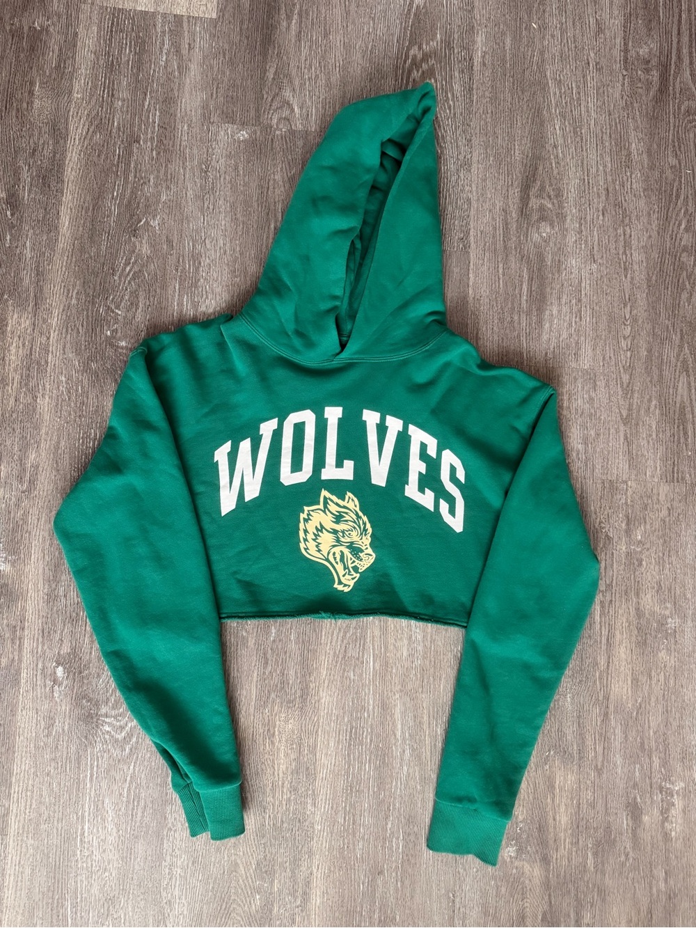 Darc Sport Green Cropped Wolves Hoodie Sweater